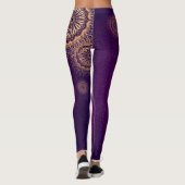 Golden Mandala paarse Leggings (Achterkant)