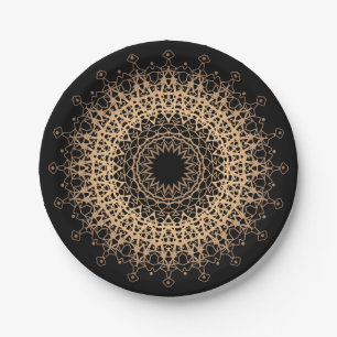 Golden mandala papieren bordje