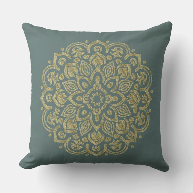 Golden Mandala - Pillow Kussen (Voorkant)