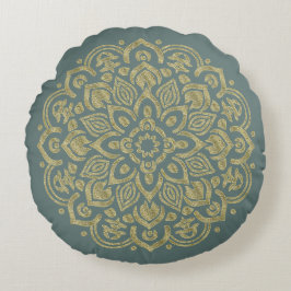 Golden Mandala - Pillow Rond Kussen