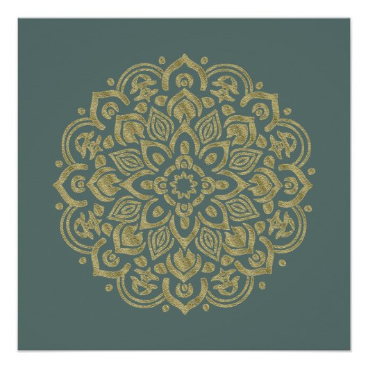Golden Mandala - Poster (Voorkant)