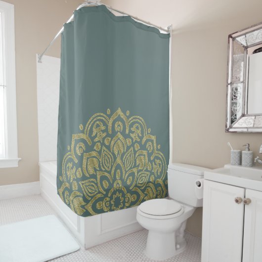 Golden Mandala - Shower Curtain Douchegordijn (In situ)