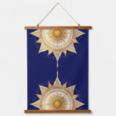 Golden Mandala Sun Meditatie Hangend Wandkleed (Voorkant)