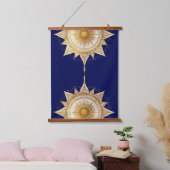 Golden Mandala Sun Meditatie Hangend Wandkleed (Slaapkamer)