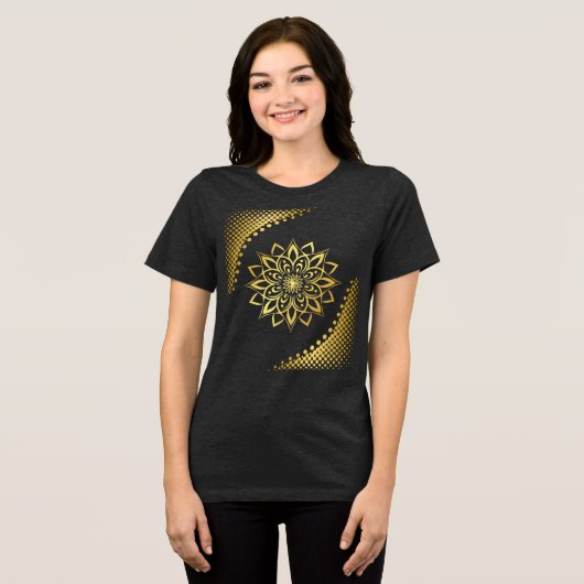 Golden Mandala T-shirt voor dames (Voorkant volledig)