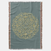 Golden Mandala - Throw Blanket Deken (Voorkant Verticaal)