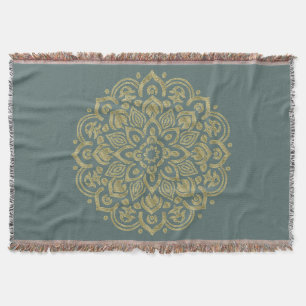 Golden Mandala - Throw Blanket Deken