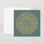 Golden Mandala - Uitnodiging, Wenskaart Bedankkaart (Voorkant / Achterkant)