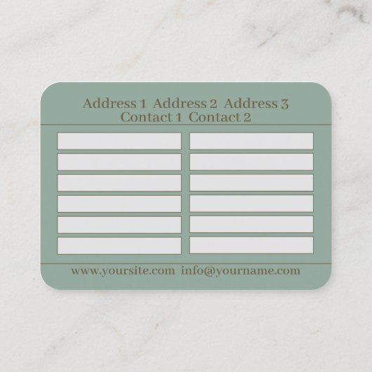 Golden Mandala - Visitekaartje (Achterkant)