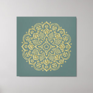 Golden Mandala - Wrapped Canvas Afdruk
