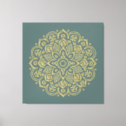 Golden Mandala - Wrapped Canvas Afdruk (Voorkant)
