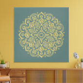 Golden Mandala - Wrapped Canvas Afdruk (Insitu (Woonkamer))