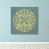 Golden Mandala - Wrapped Canvas Afdruk (Insitu (Houten vloer))