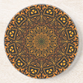 Golden Mandala Zandsteen Onderzetter