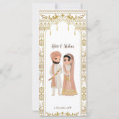 Golden Mandap Border Indian bruiloft menu (Achterkant)