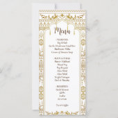 Golden Mandap Border Indian bruiloft menu (Voorkant)