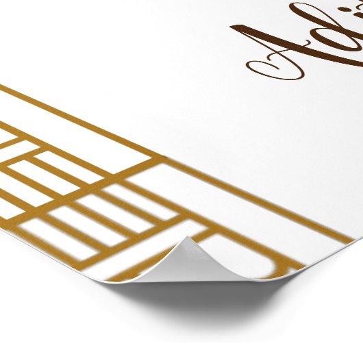 Golden mandap grens Indiaas paar welkom Poster (Hoek)