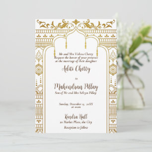 Golden mandap indian patroonontwerp kaart