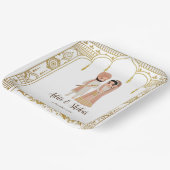 Golden mandap Indiase grens design Square Papieren Bordje (Gebogen)