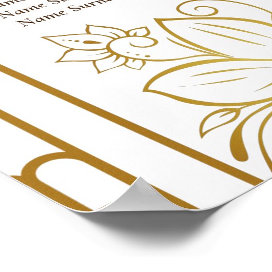 Golden mandap Indische bruiloft, maximaal 16 Poster (Hoek)