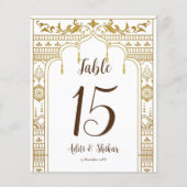 Golden Mandap Table Number met de naam van het paa (Voorkant)