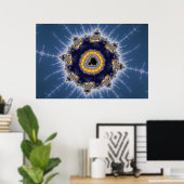 Golden Mandelbrot - Fractal Poster (Thuiskantoor)