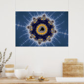 Golden Mandelbrot - Fractal Poster (Keuken)