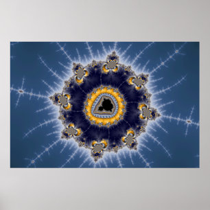 Golden Mandelbrot - Fractal Poster