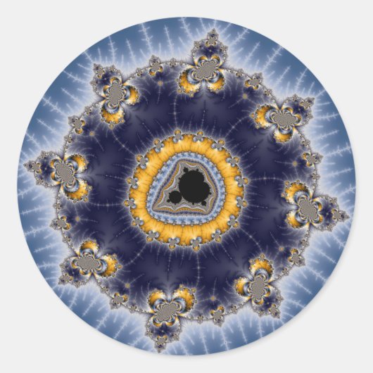 Golden Mandelbrot - Fractal Ronde Sticker (Voorkant)