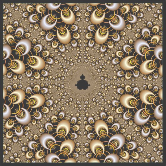 Golden Mandelbrot Fractal Sticker (Voorkant)