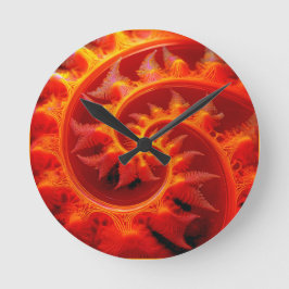 Golden Mandelbrot Set With Fern Accents Ronde Klok