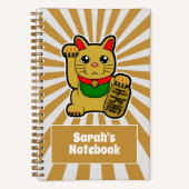 Golden Maneki Neko- Japans Lucky Cat Notitieboek (Voorkant)