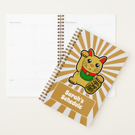 Golden Maneki Neko- Japans Lucky Cat Planner (Display)