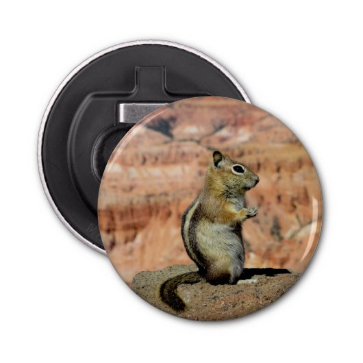 Golden Mantled Ground Squirrel Button Flesopener (Voorkant)