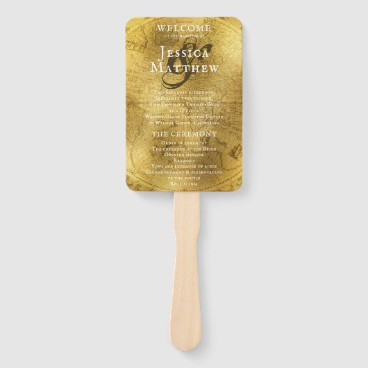  Golden Map Trouwprogramma Handwaaier (Voorkant)