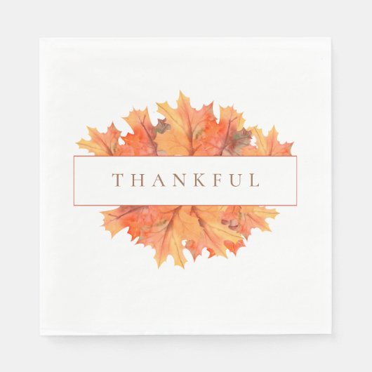 Golden Maple laat  Herfst botanisch achter Servet (Voorkant)