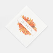 Golden Maple laat  Herfst botanisch achter Servet (Hoek)