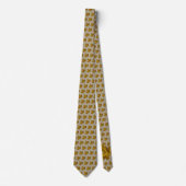 Golden Maple Leaf Necktie Taupe Goud Stropdas (Voorkant)