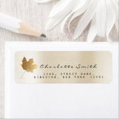 Golden Maple Leaf Parly Ivory Creamy RSVP Labels (Insitu)