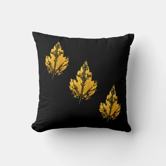 Golden Maple Leaf Pillow Kussen (Voorkant)