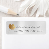 Golden Maple Leaf Silver Grey Steel RSVP Labels (Insitu)