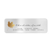 Golden Maple Leaf Silver Grey Steel RSVP Labels (Voorkant)