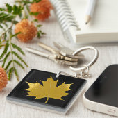 Golden maple leaf sleutelhanger (Voorkant Rechts)
