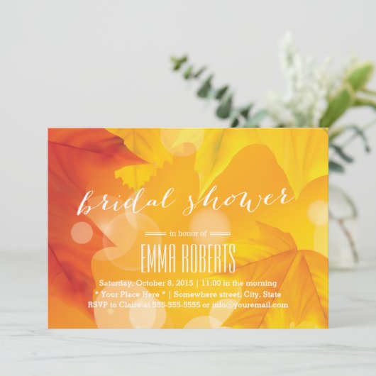 Golden Maple Leaves Autumn Vrijgezellenfeest Kaart (Staand voorkant)