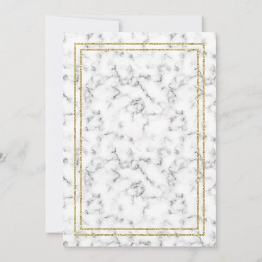 Golden Marble bruiloft uitnodiging, groen Kaart (Achterkant)