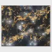 Golden Marble Dark Sterrennacht Space Lover Galaxy Cadeaupapier (Vlak)