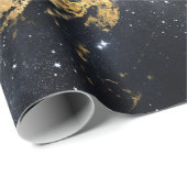 Golden Marble Dark Sterrennacht Space Lover Galaxy Cadeaupapier (Rol Hoek)