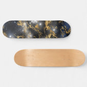 Golden Marble Dark Sterrennacht Space Lover Galaxy Persoonlijk Skateboard (Horizontaal)