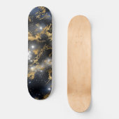 Golden Marble Dark Sterrennacht Space Lover Galaxy Persoonlijk Skateboard (Voorkant)