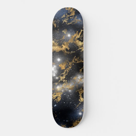 Golden Marble Dark Sterrennacht Space Lover Galaxy Persoonlijk Skateboard (Voorkant)